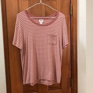 Orange and white striped tee